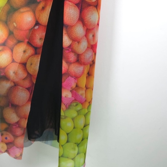 New Zara Colorful Fruit Print Backless Dress - Picture 7 of 12